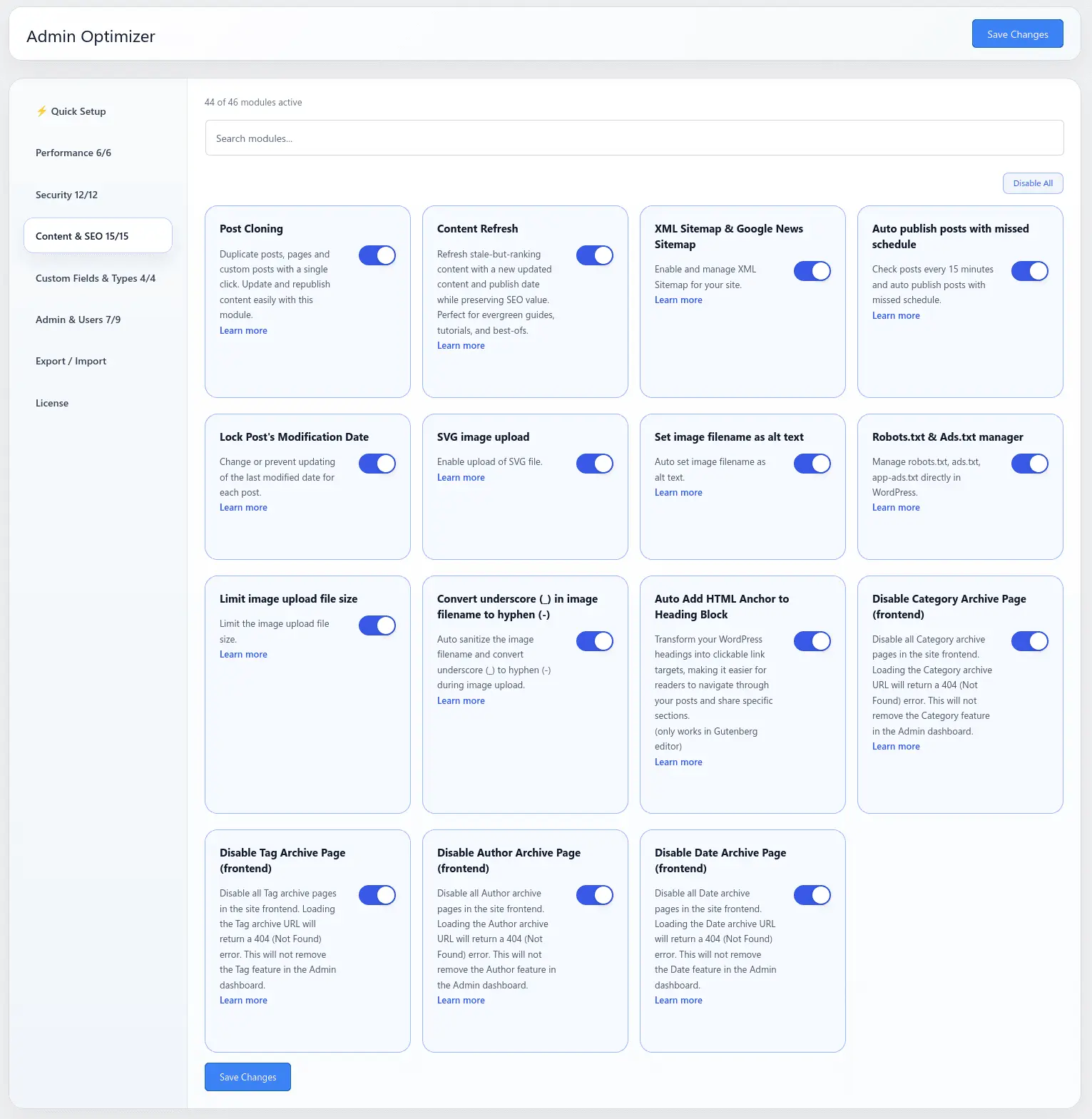 Screenshot 2 of Admin Optimizer