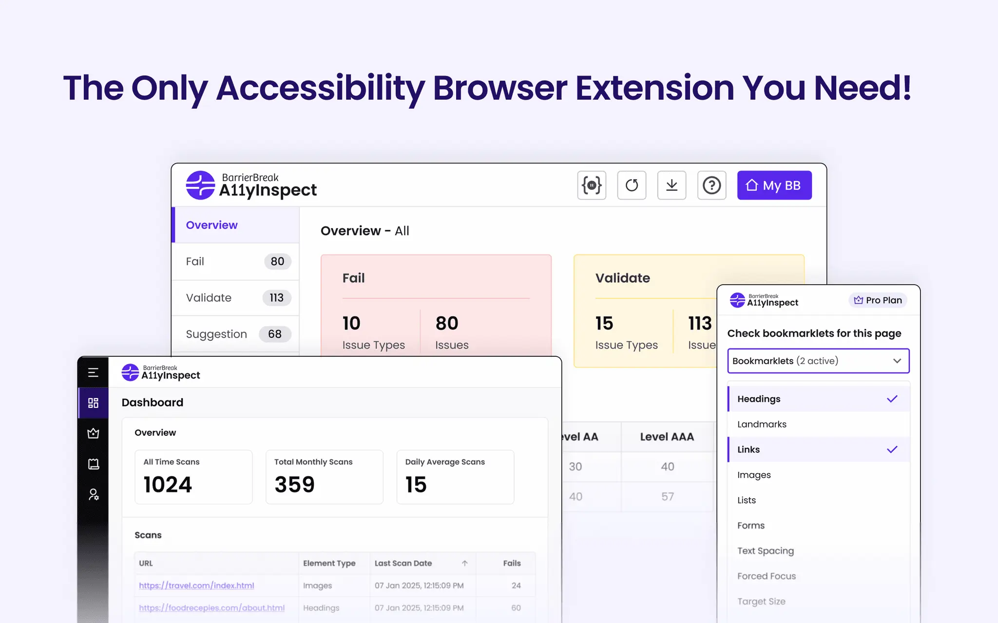Screenshot 1 of A11yInspect Browser Extension
