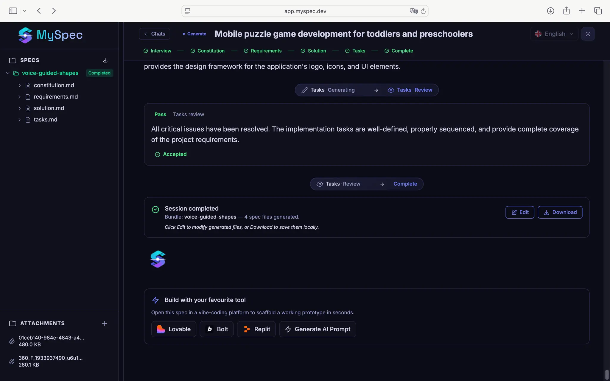 Screenshot 3 of MySpec