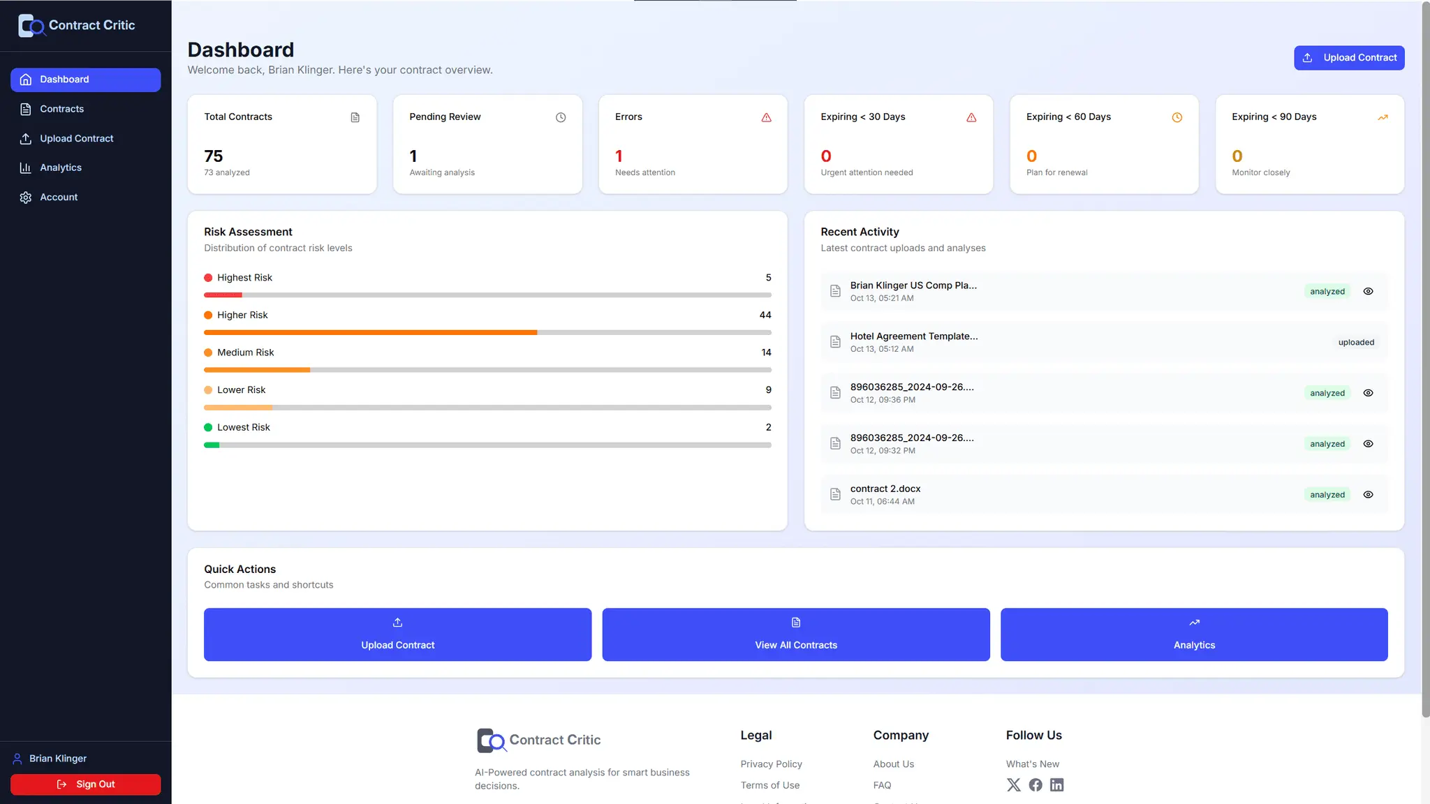 Screenshot 1 of Contract Critic