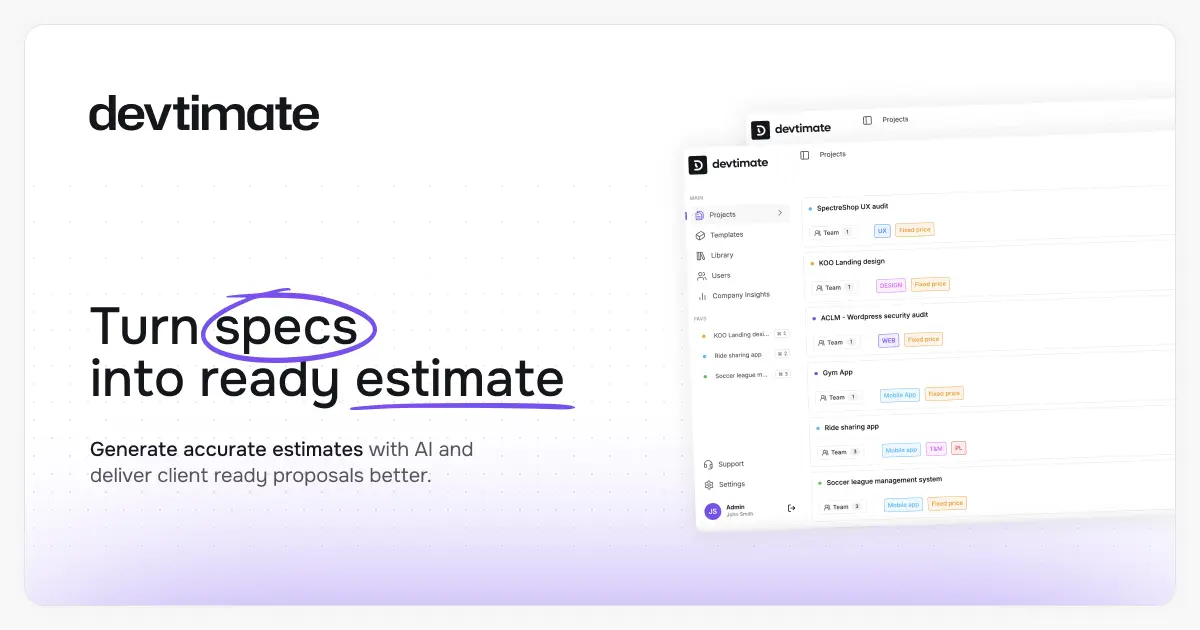 Screenshot 1 of devtimate