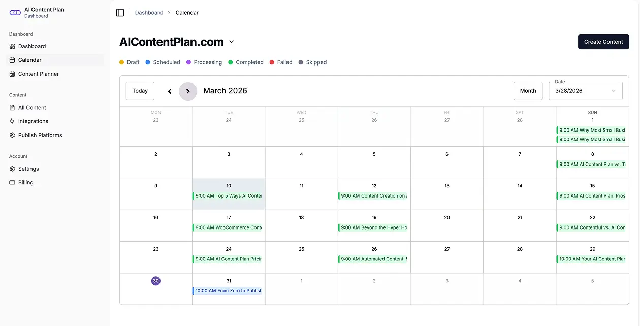 Screenshot 3 of AI Content Plan