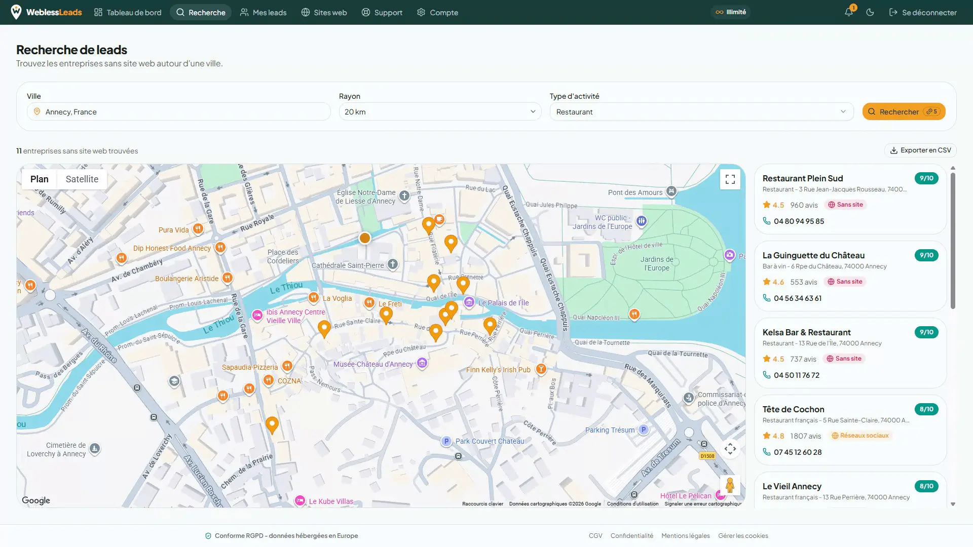 Screenshot 1 of WeblessLeads