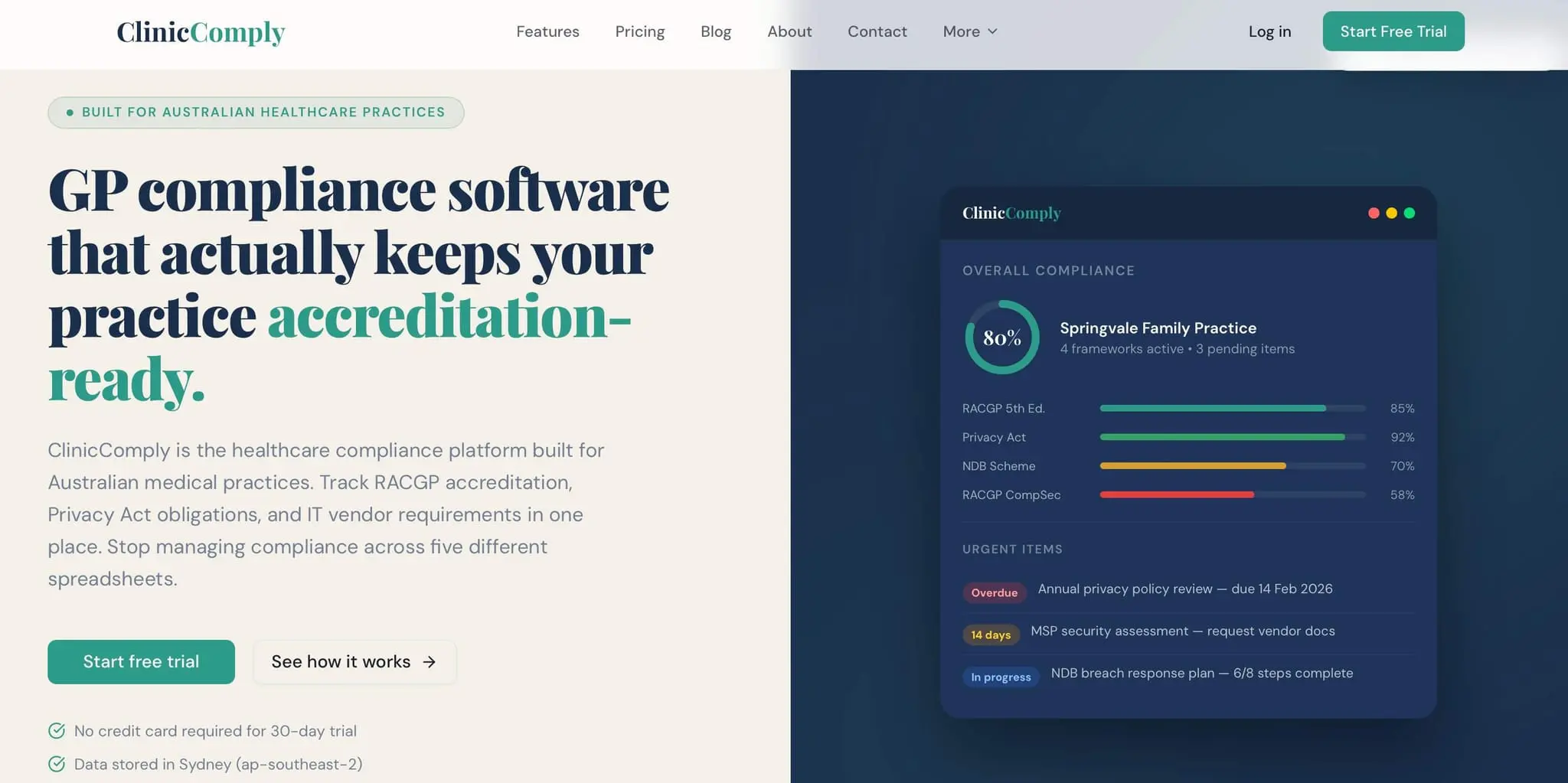 Screenshot 1 of Clinic Comply