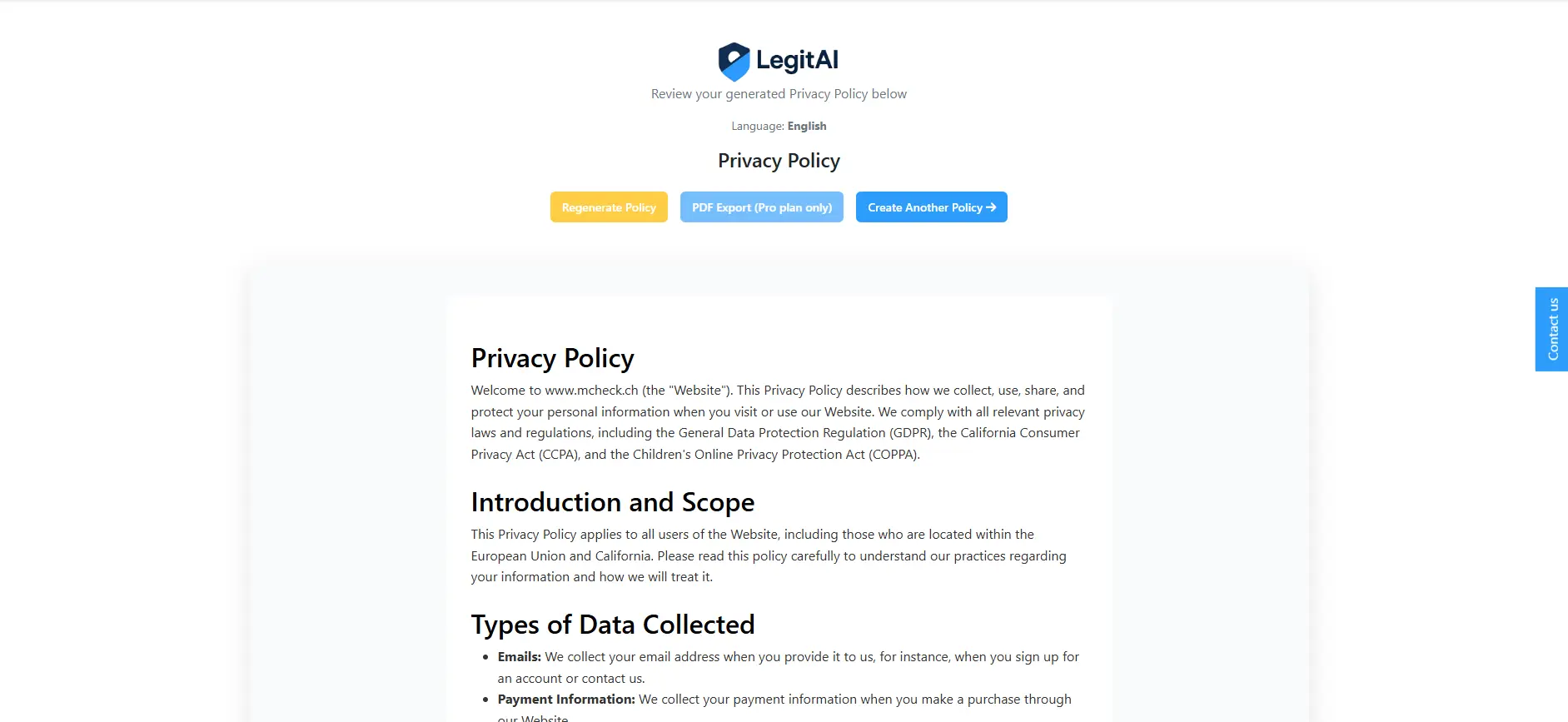 Screenshot 4 of LegitAI Legal pages in minutes. AI-smart