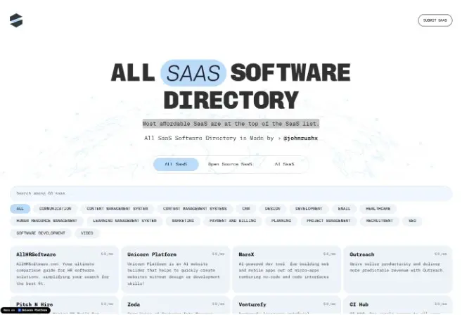 Screenshot 1 of SaaS Software