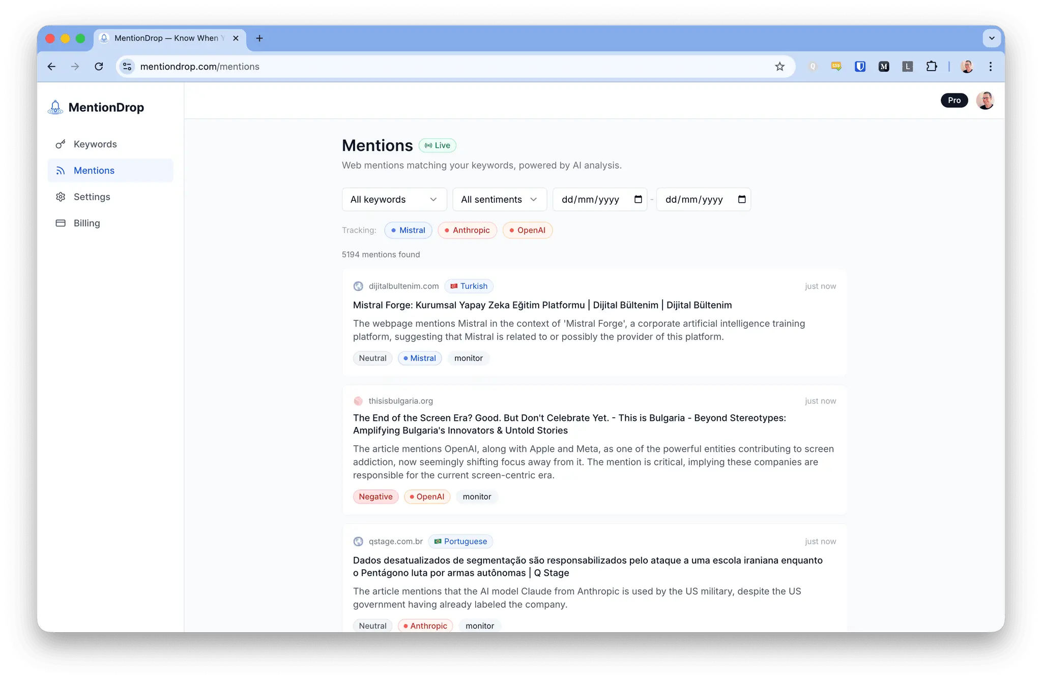 Screenshot 3 of MentionDrop