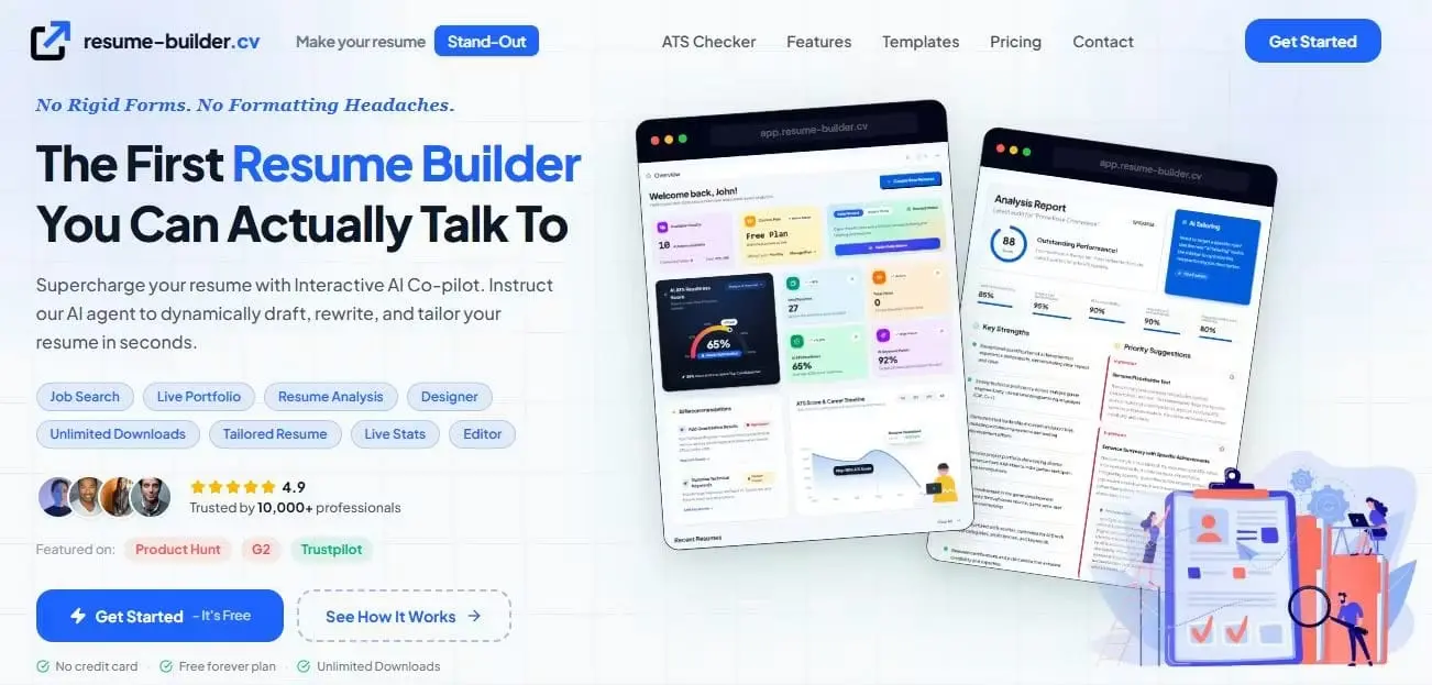 Screenshot 1 of AI Resume Builder | resume-builder.cv