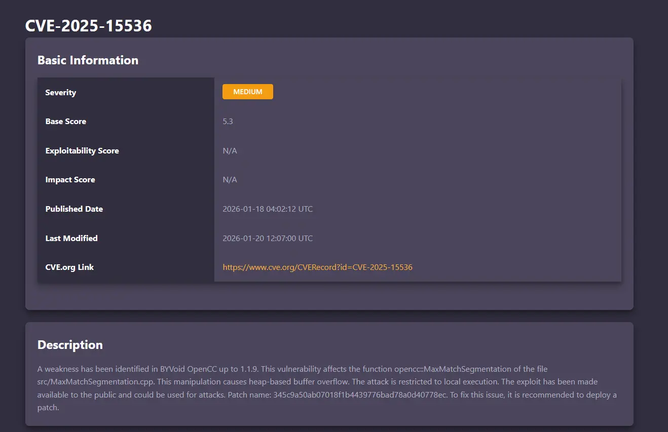 Screenshot 4 of CVE-Alert