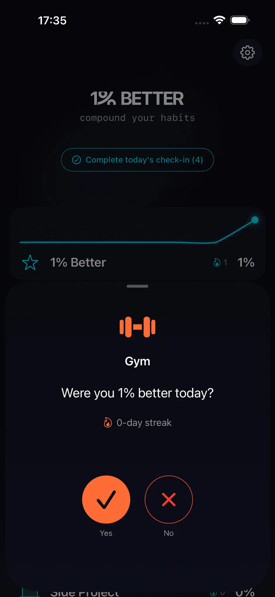 Screenshot 2 of 1% Better: Progress Tracker