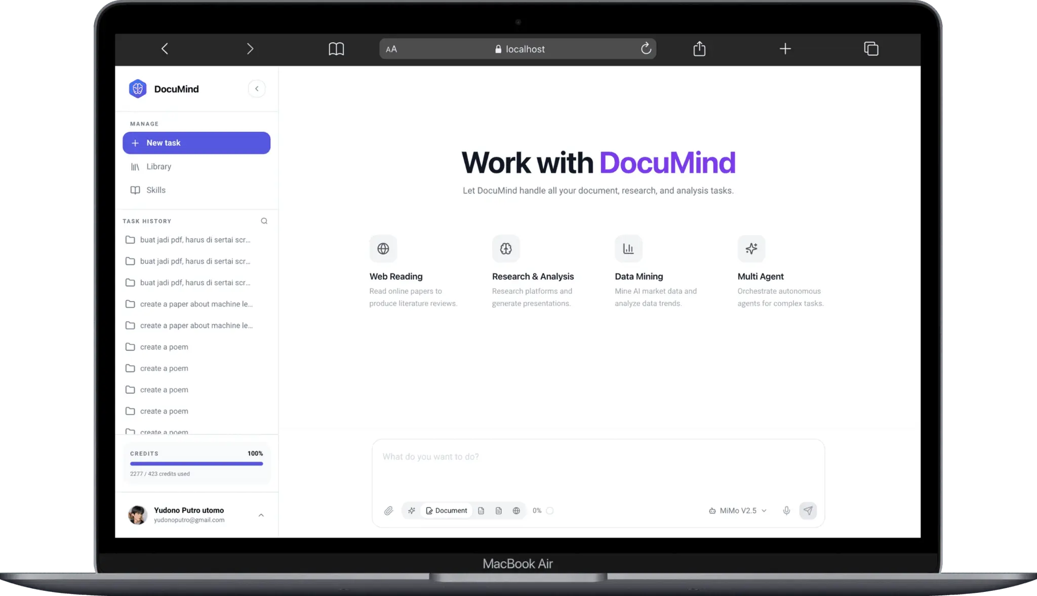 Screenshot 1 of DocuMind