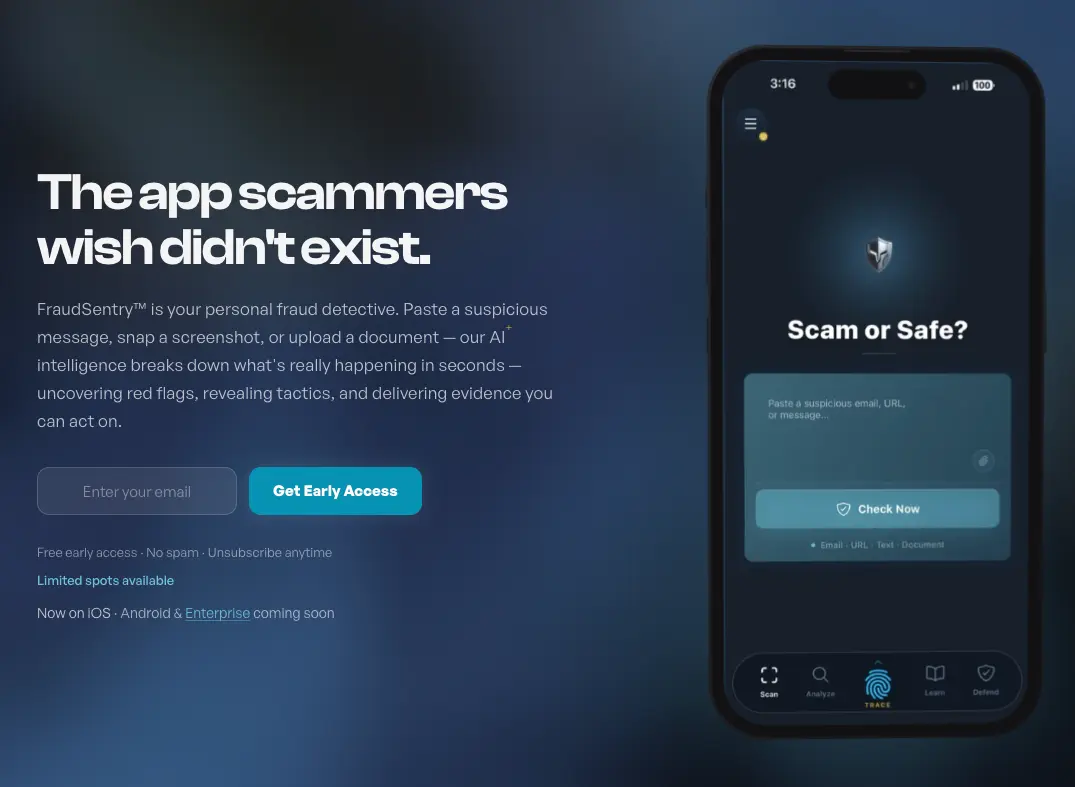 Screenshot 1 of FraudSentry