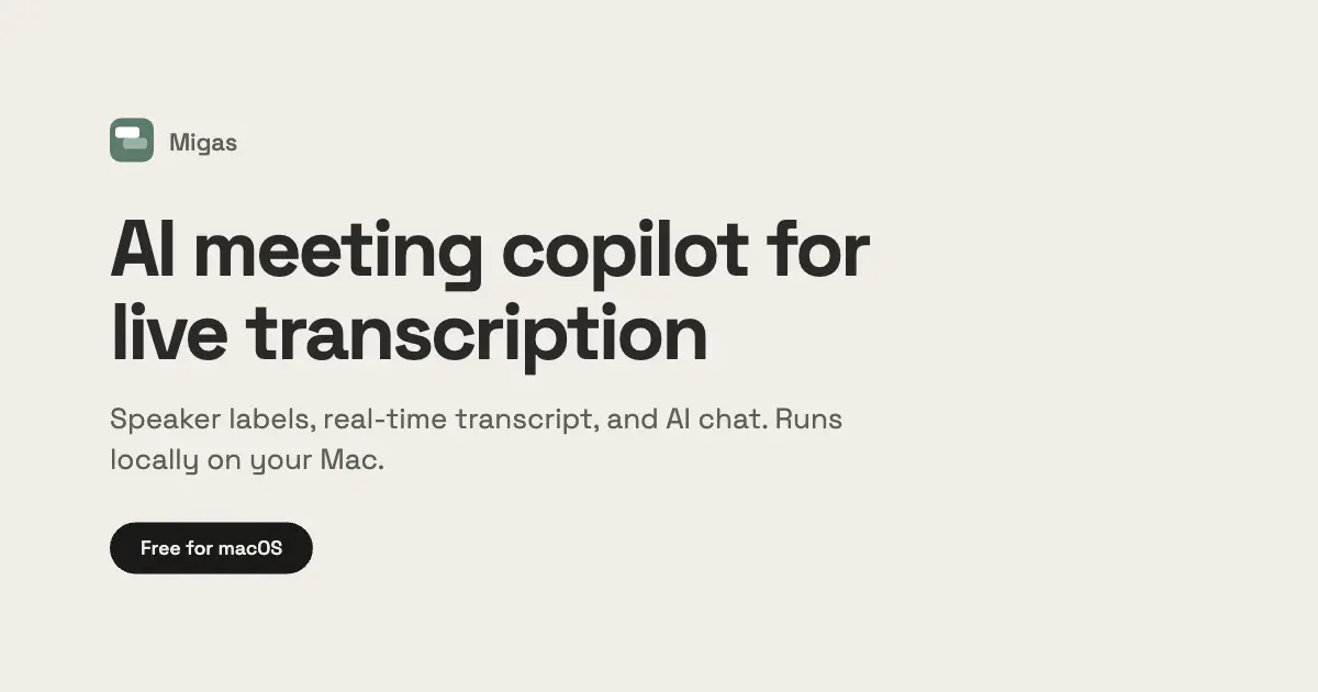 Screenshot 1 of Migas - AI Meeting Copilot