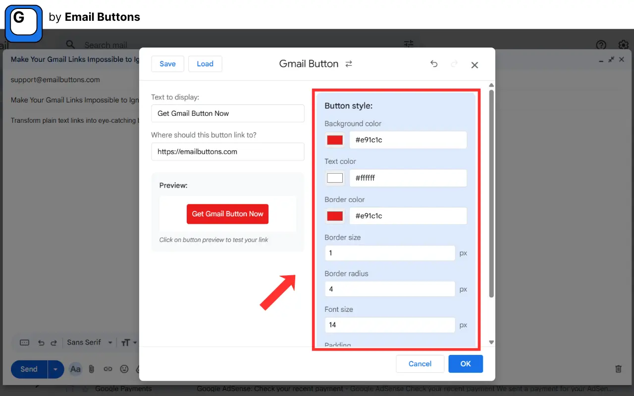 Screenshot 2 of Email Buttons