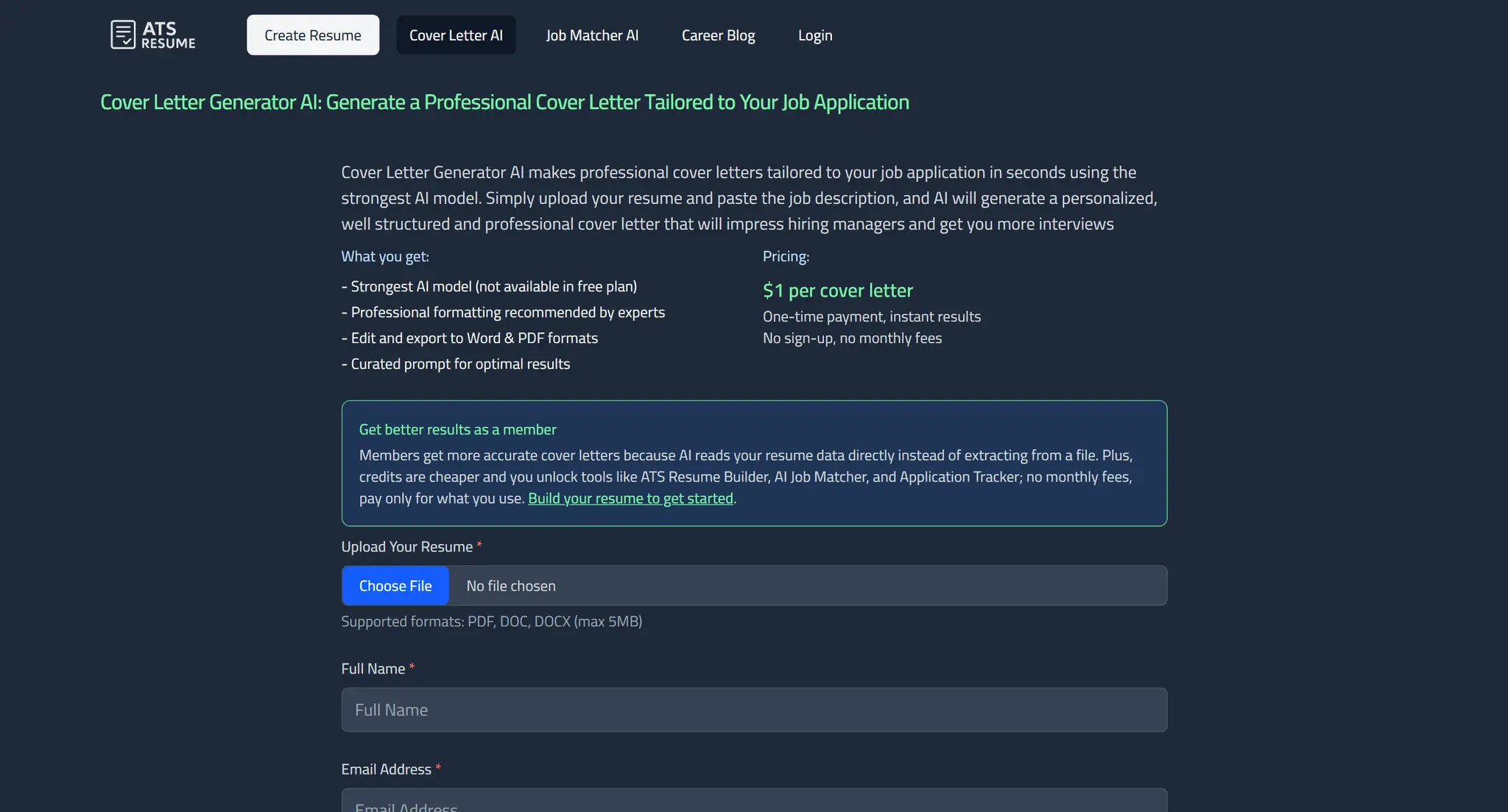 Screenshot 1 of ATS Resume