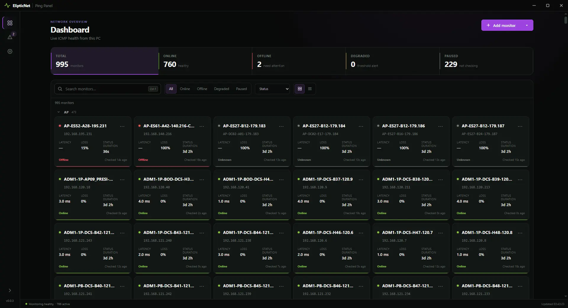 Screenshot 2 of ElipticNet Ping Panel