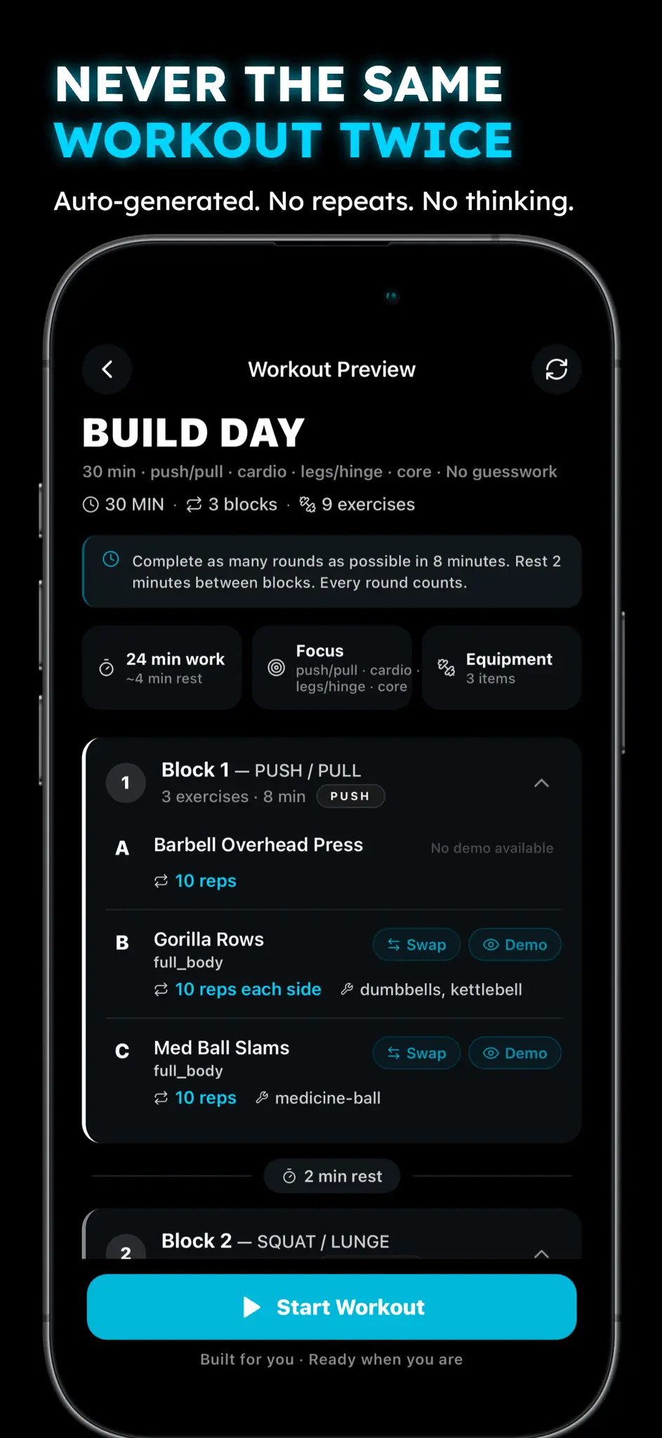 Screenshot 7 of BRIK — HIIT & Hyrox Workout Generator