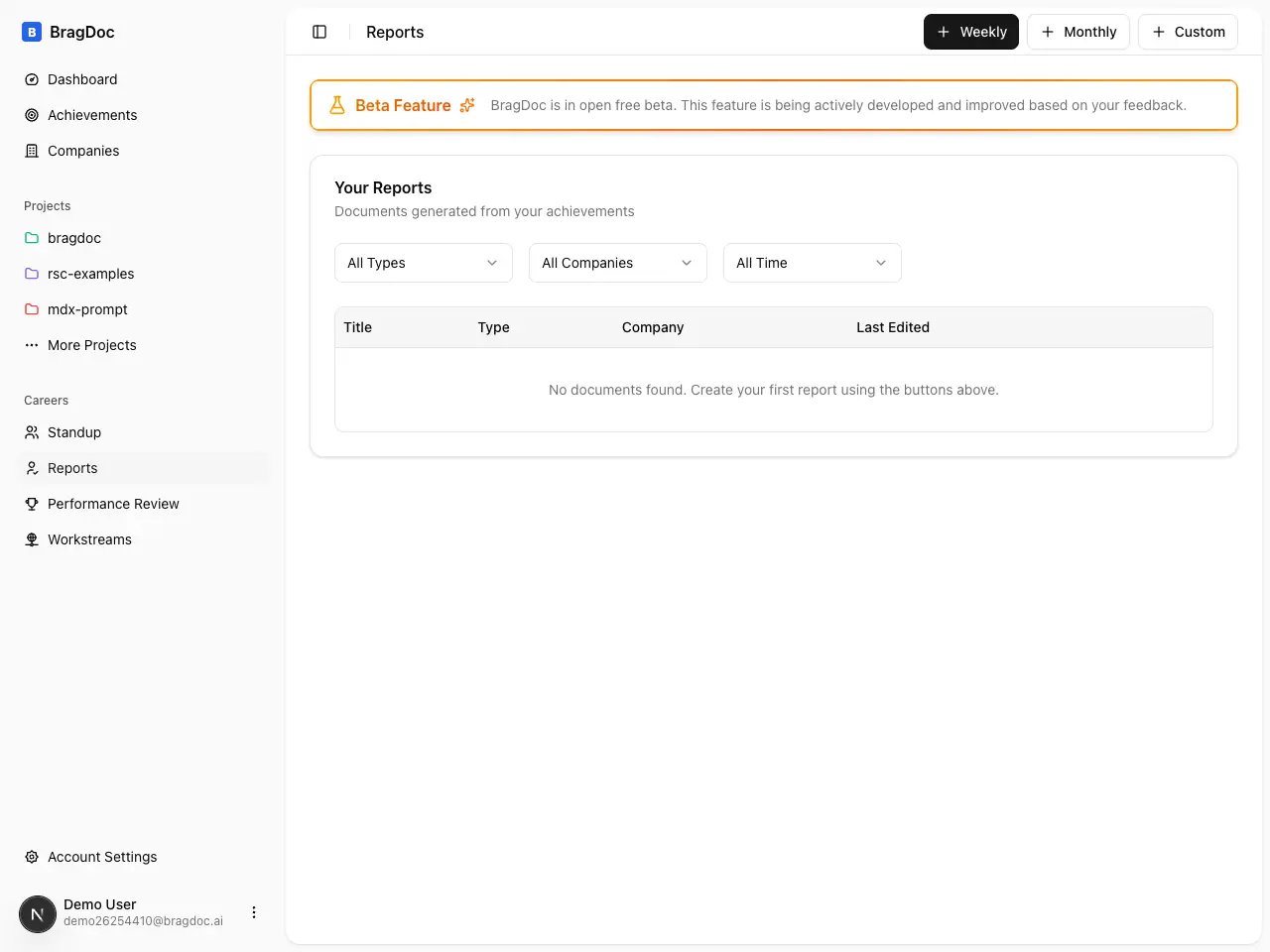 Screenshot 7 of BragDoc