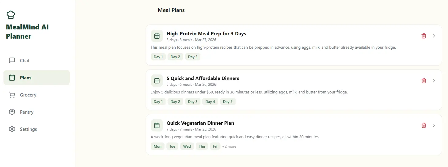 Screenshot 4 of MealMind AI Planner