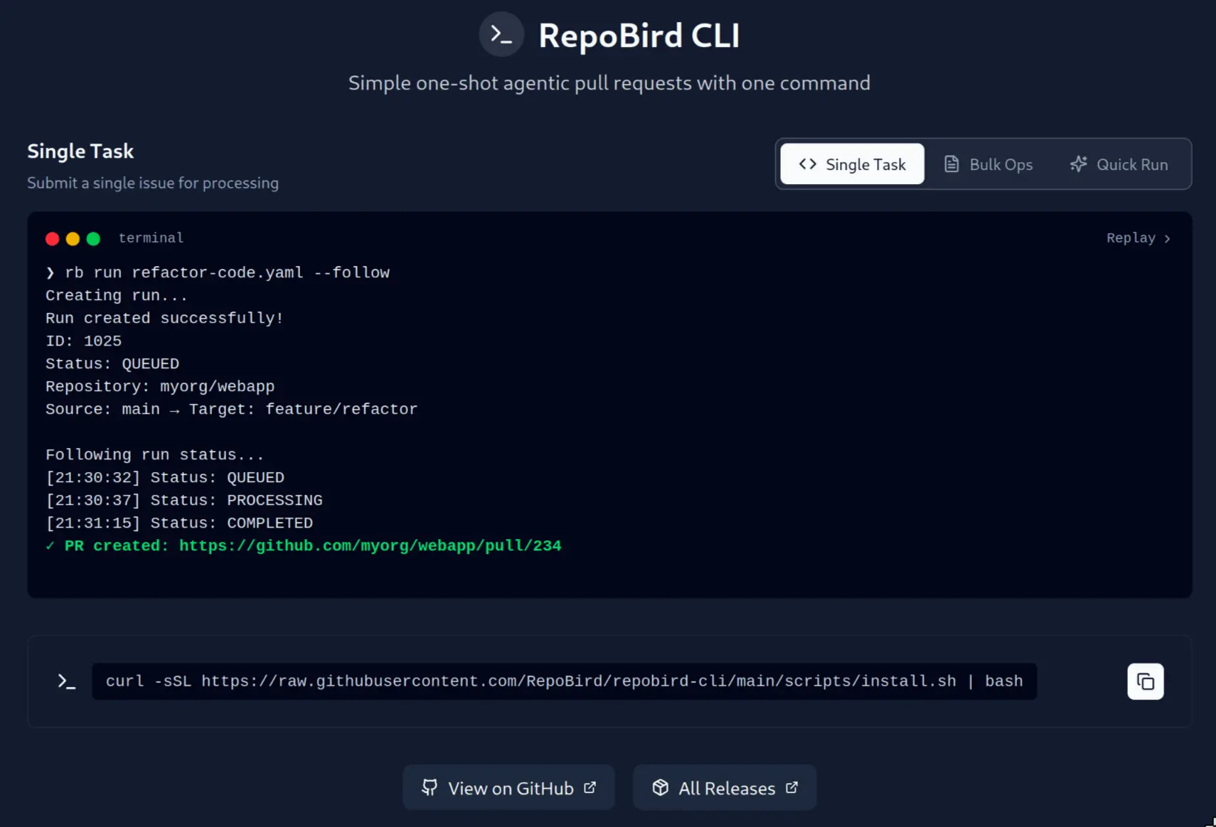 Screenshot 3 of RepoBird - One-Shot Cloud Coding Agents