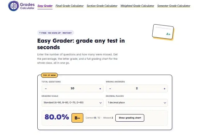 Screenshot 1 of Grades Calculator