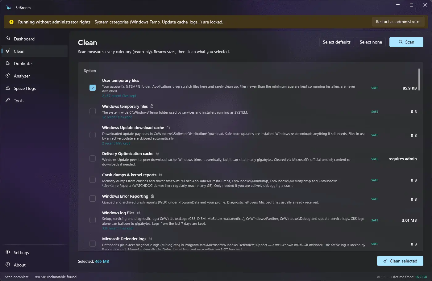 Screenshot 2 of BitBroom Cleaner