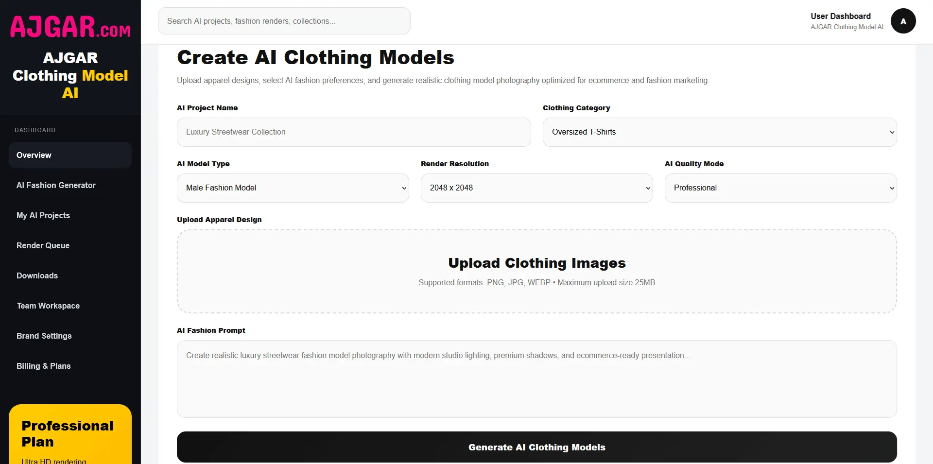 Screenshot 2 of AJGAR Clothing Model AI