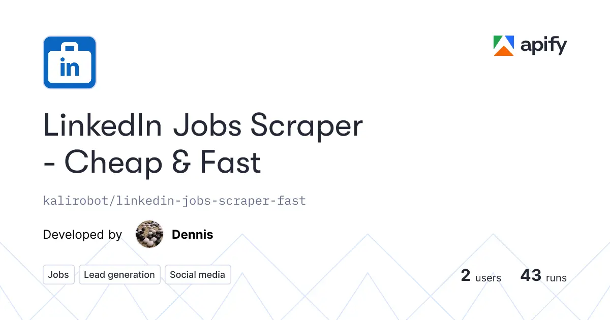 Screenshot 1 of LinkedIn Jobs Scraper - Cheap & Fast
