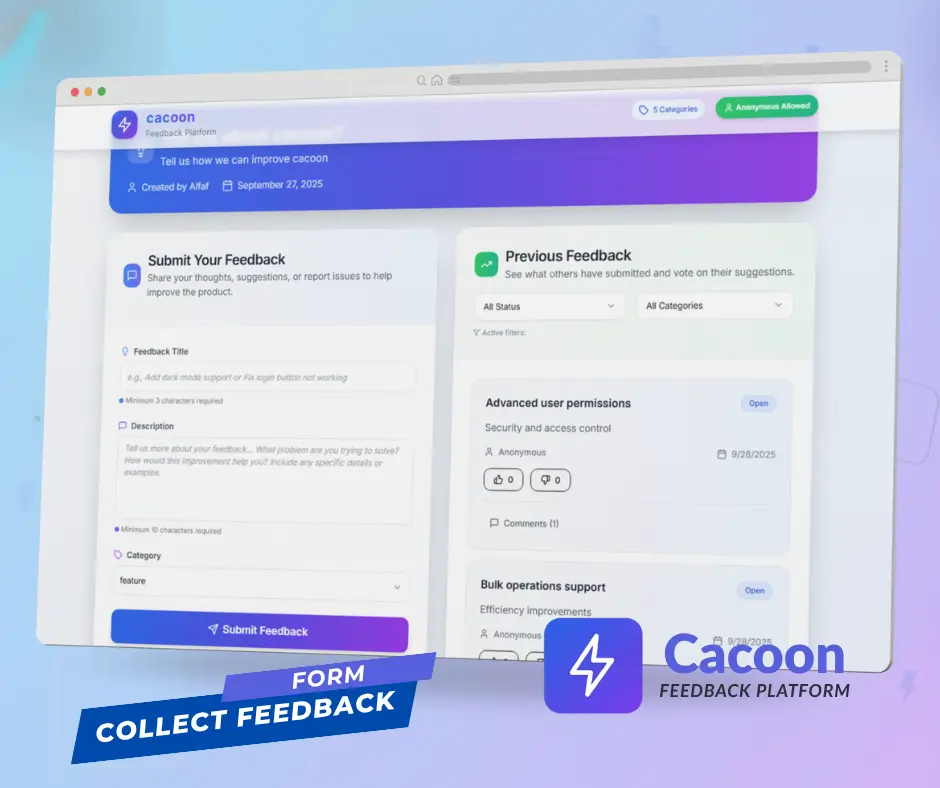 Screenshot 2 of Cacoon Feedback