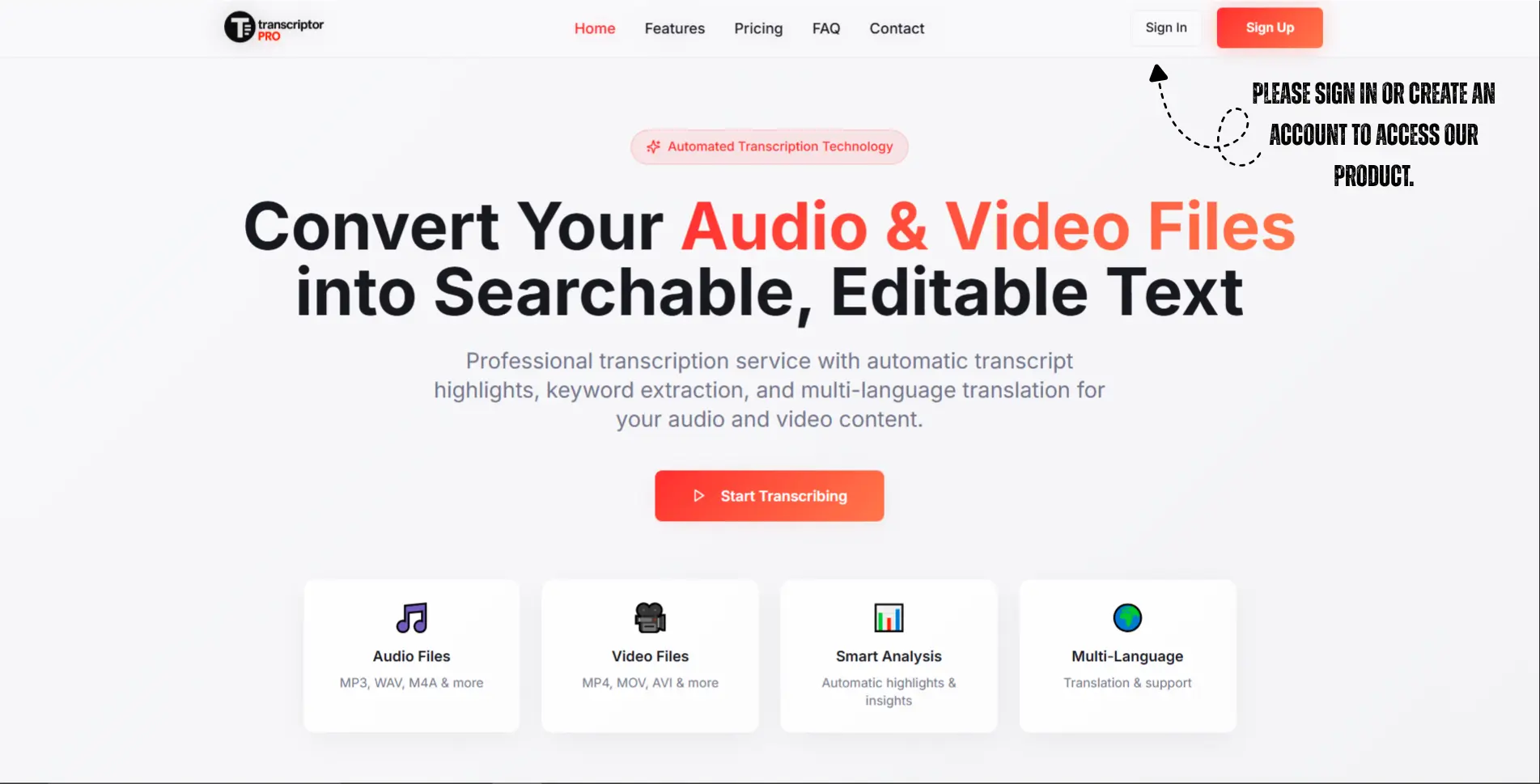 Screenshot 1 of TranscriptorPro