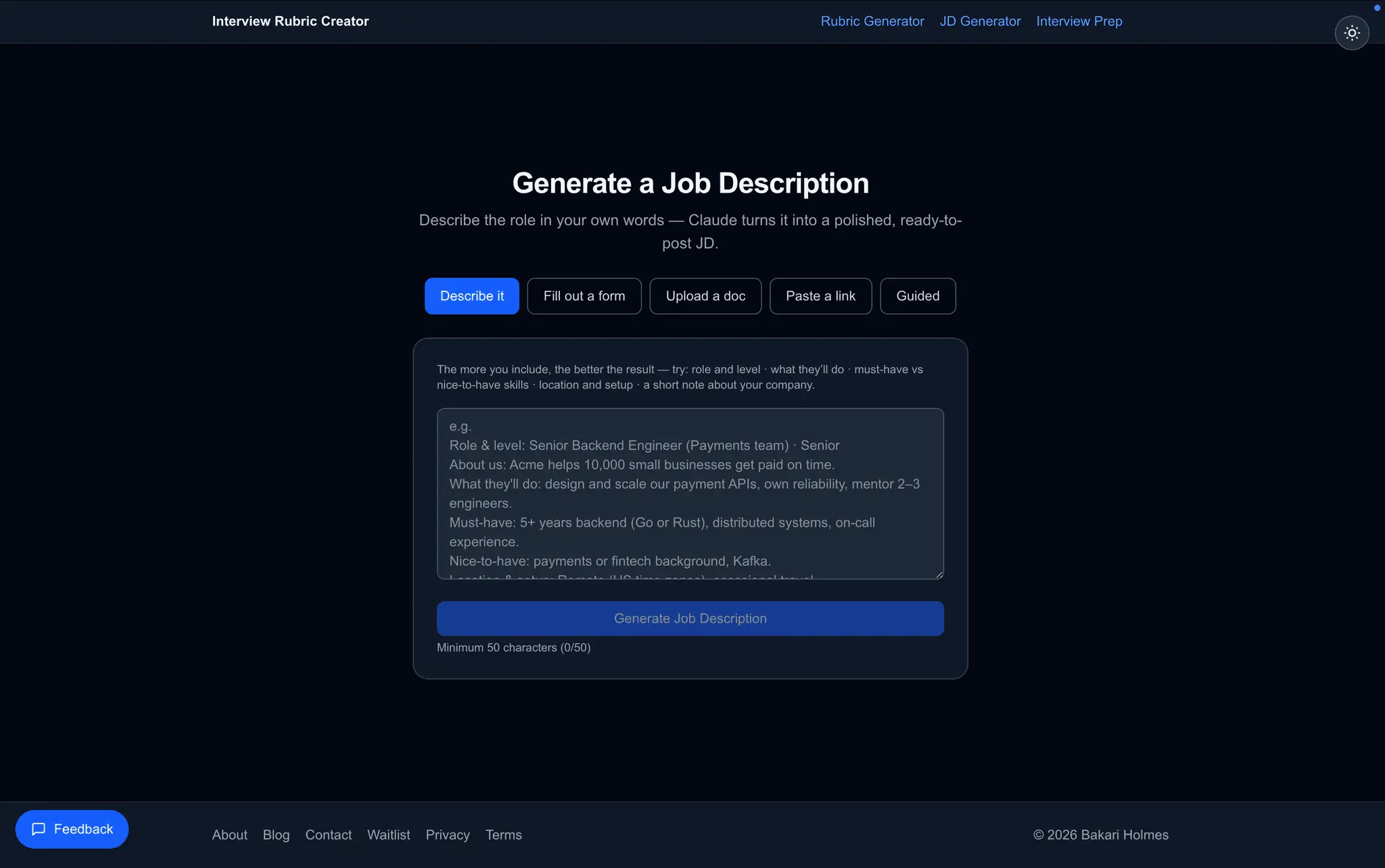 Screenshot 6 of Interview Rubric 