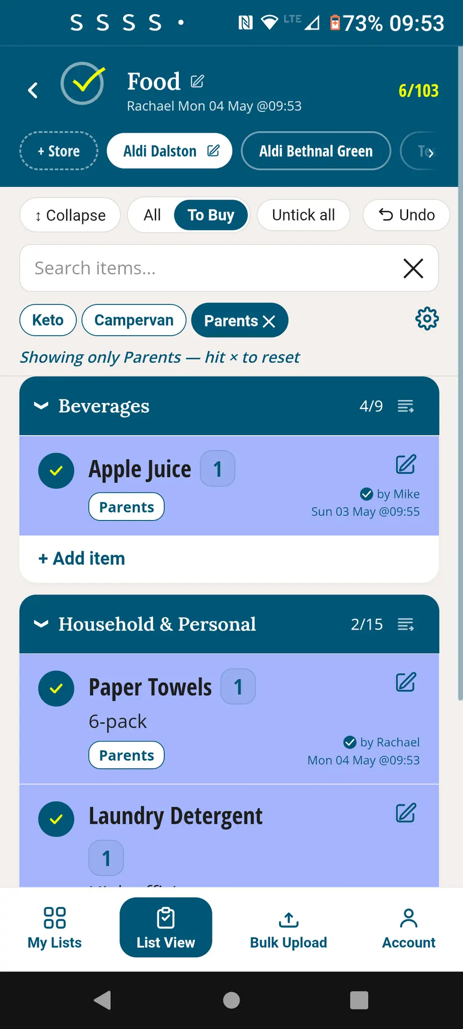 Screenshot 1 of TickLists