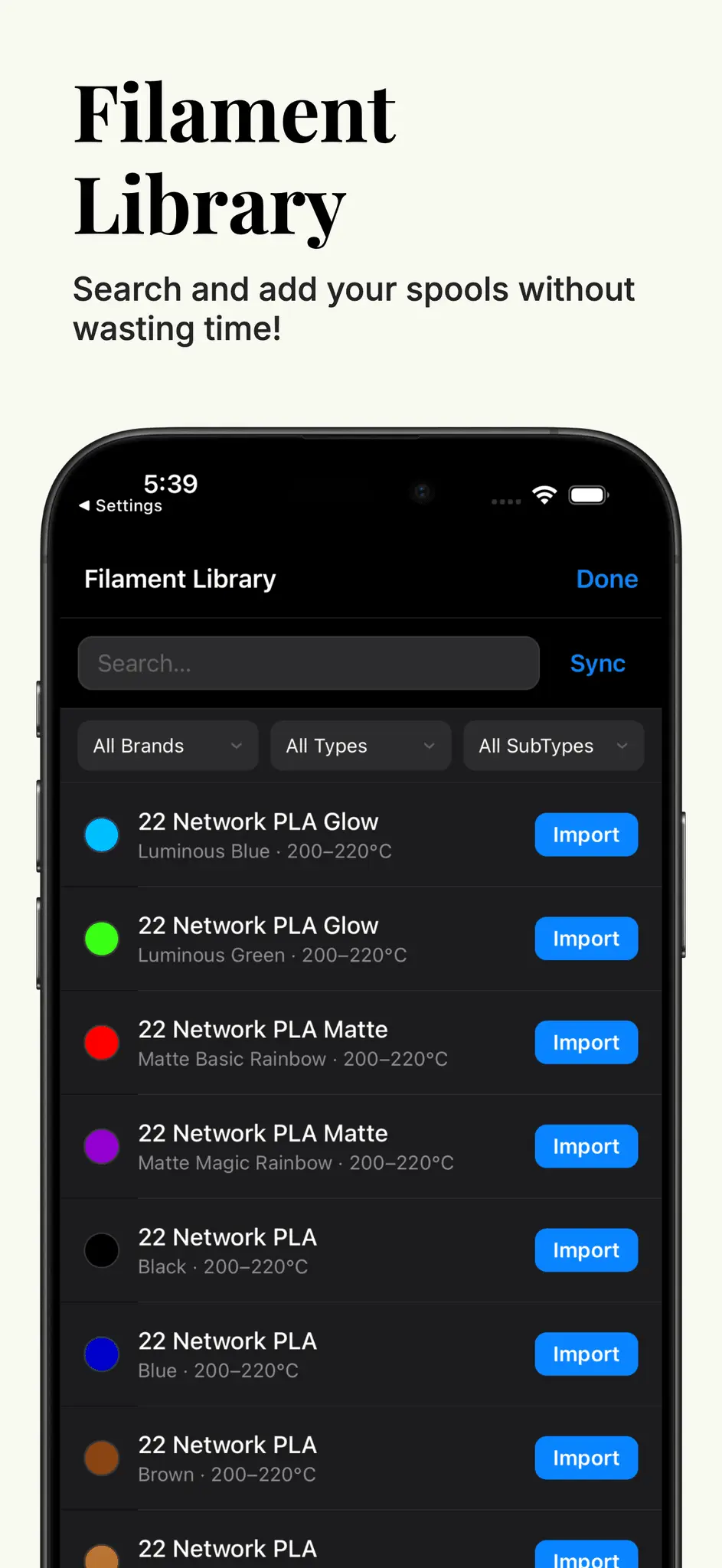 Screenshot 4 of Tag My Spool – NFC Filament