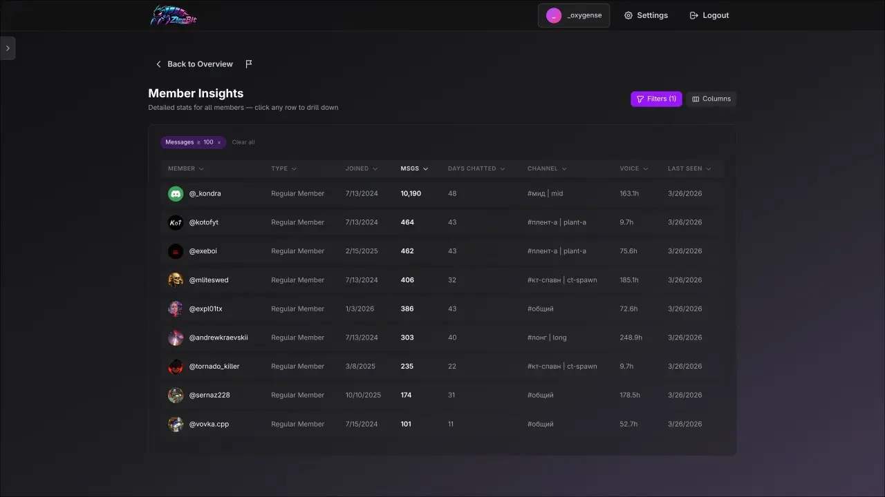 Screenshot 5 of Discord Server Analytics