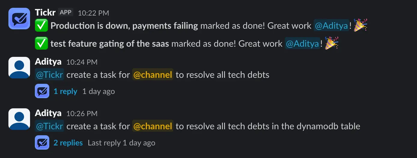 Screenshot 3 of Tickr — Your AI PM, Inside Slack