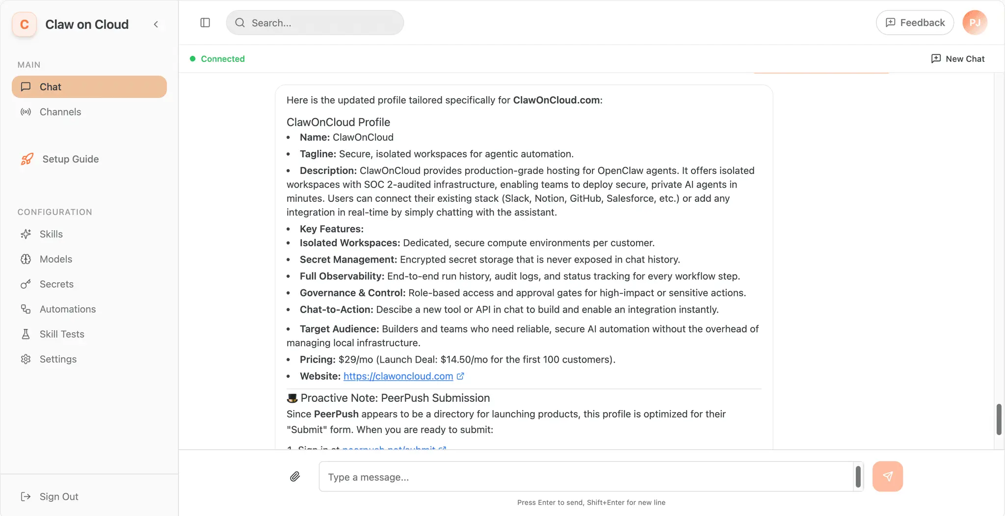 Screenshot 4 of Claw on cloud Openclaw but secure