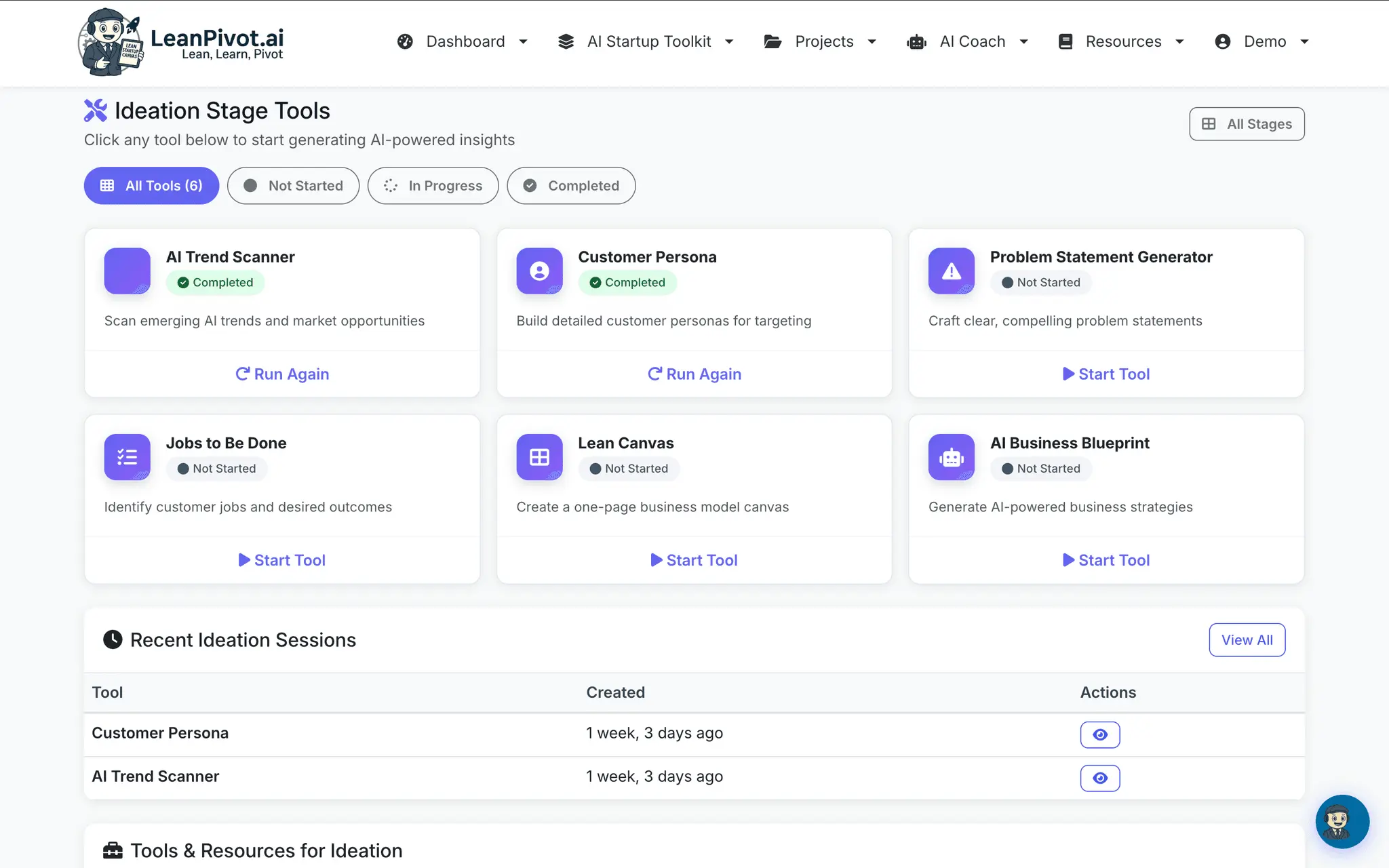 Screenshot 5 of LeanPivot.ai