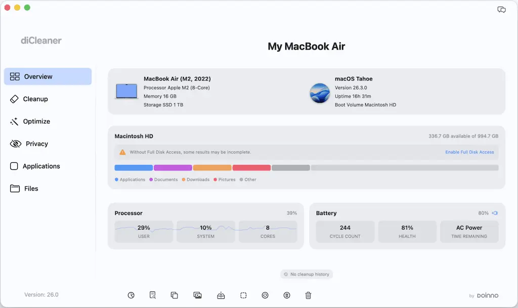 Screenshot 6 of diCleaner for Mac