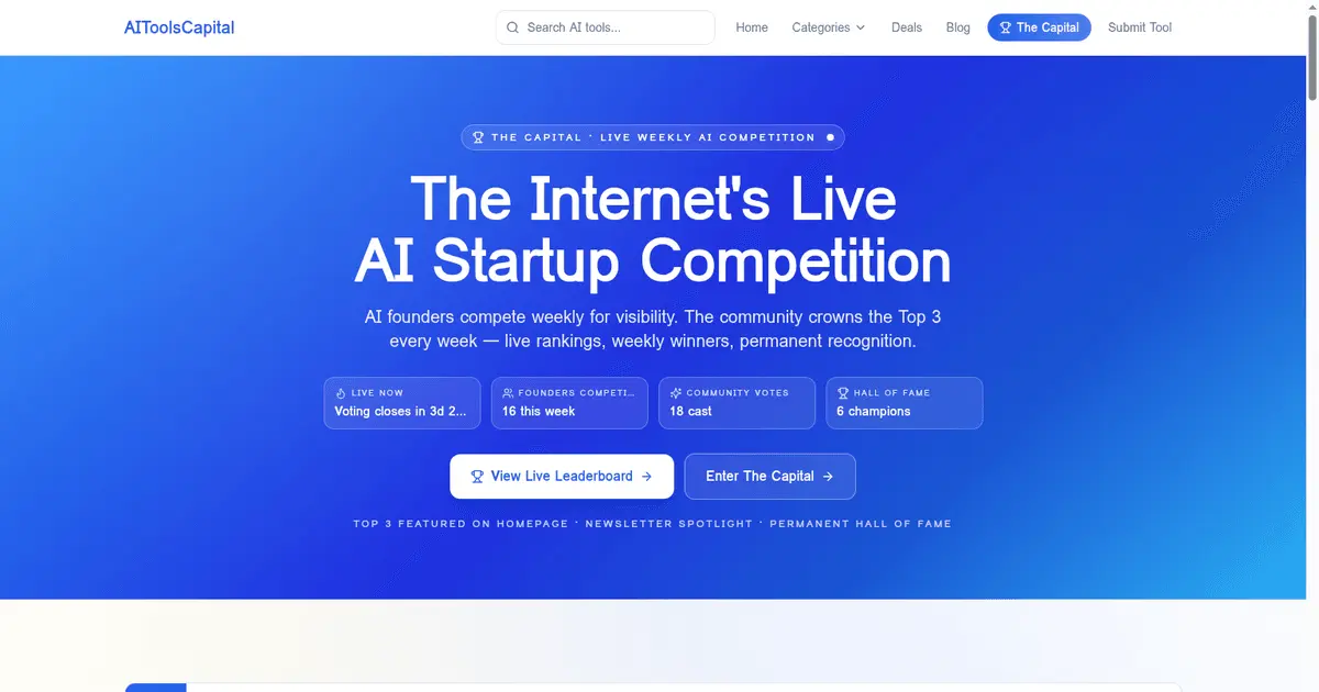 Screenshot 1 of AI Tools Capital
