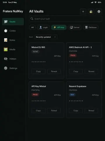 Screenshot 5 of Fratera NullKey Secrets Vault