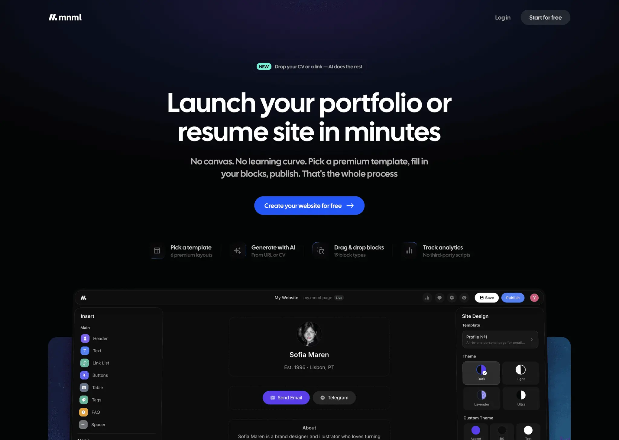 Screenshot 2 of mnml.page
