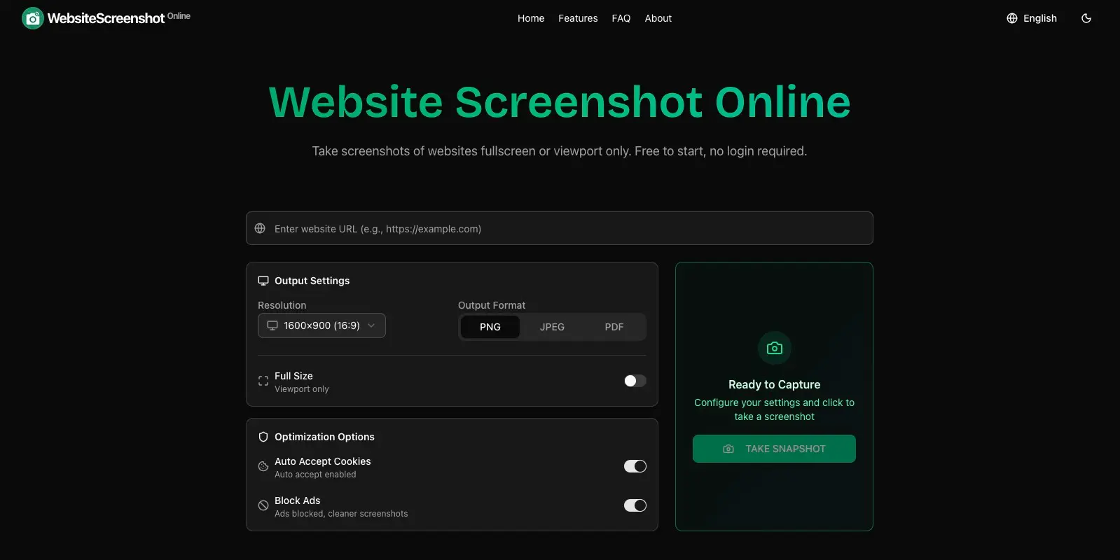 Screenshot 1 of Website Screenshot Tool