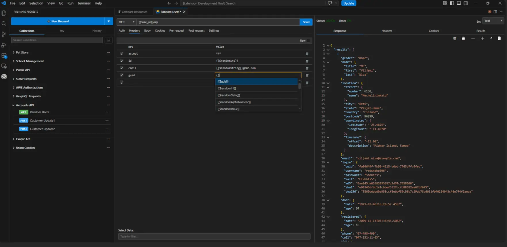 Screenshot 1 of Postmate Client