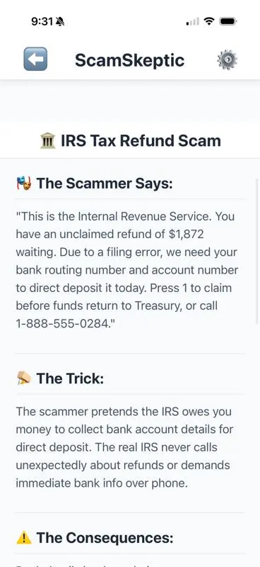 Screenshot 4 of ScamSkeptic