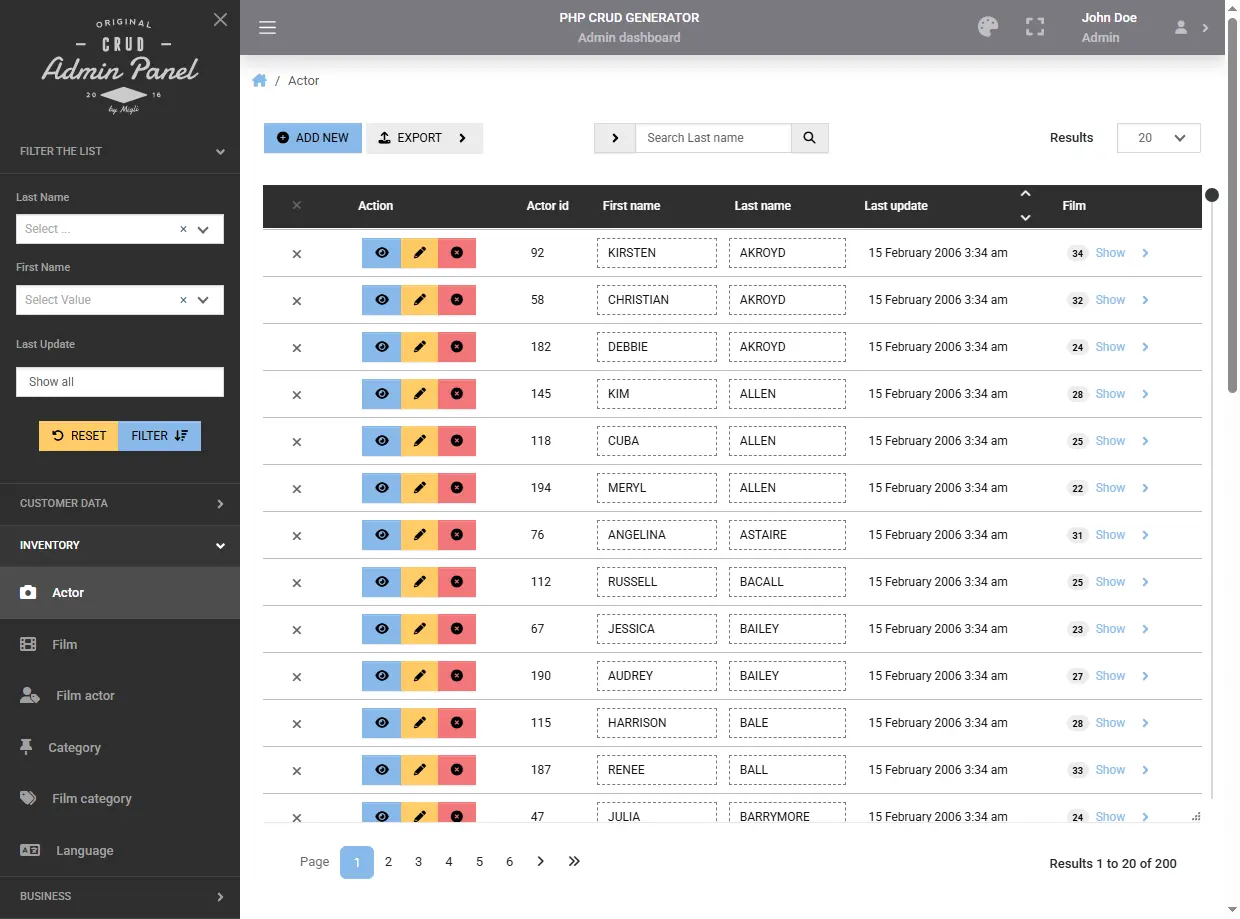 Screenshot 3 of PHP CRUD Generator