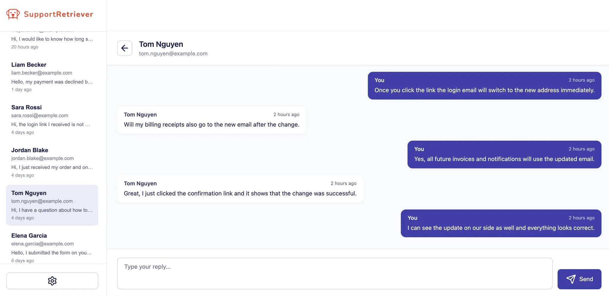 Screenshot 2 of SupportRetriever - Customer support
