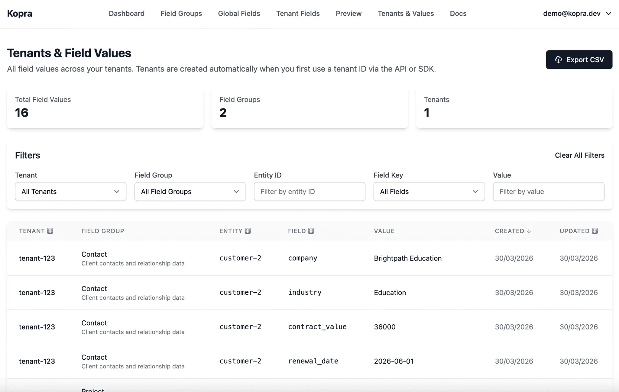 Screenshot 6 of Kopra - Custom Fields as a Service
