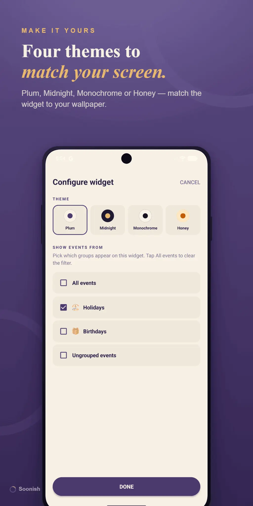 Screenshot 4 of Soonish: Countdown-Widget