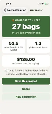 Screenshot 2 of Yard Load Calculator