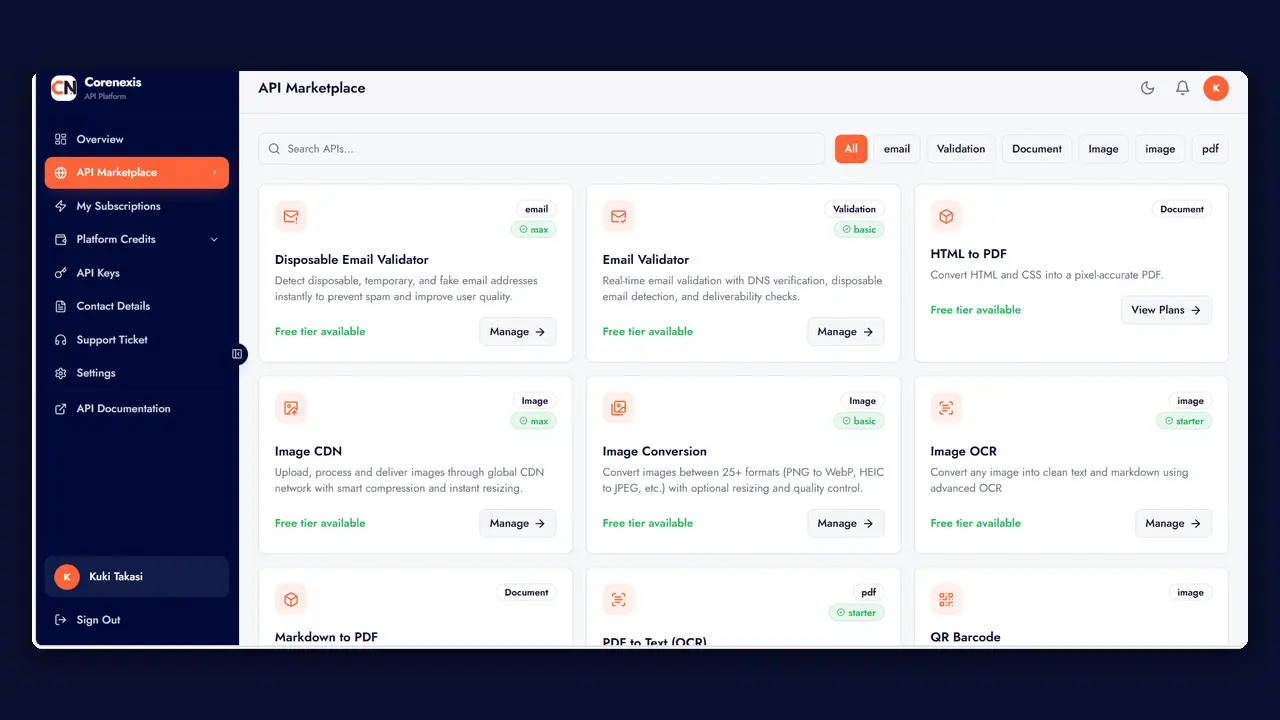 Screenshot 3 of Corenexis API Platform